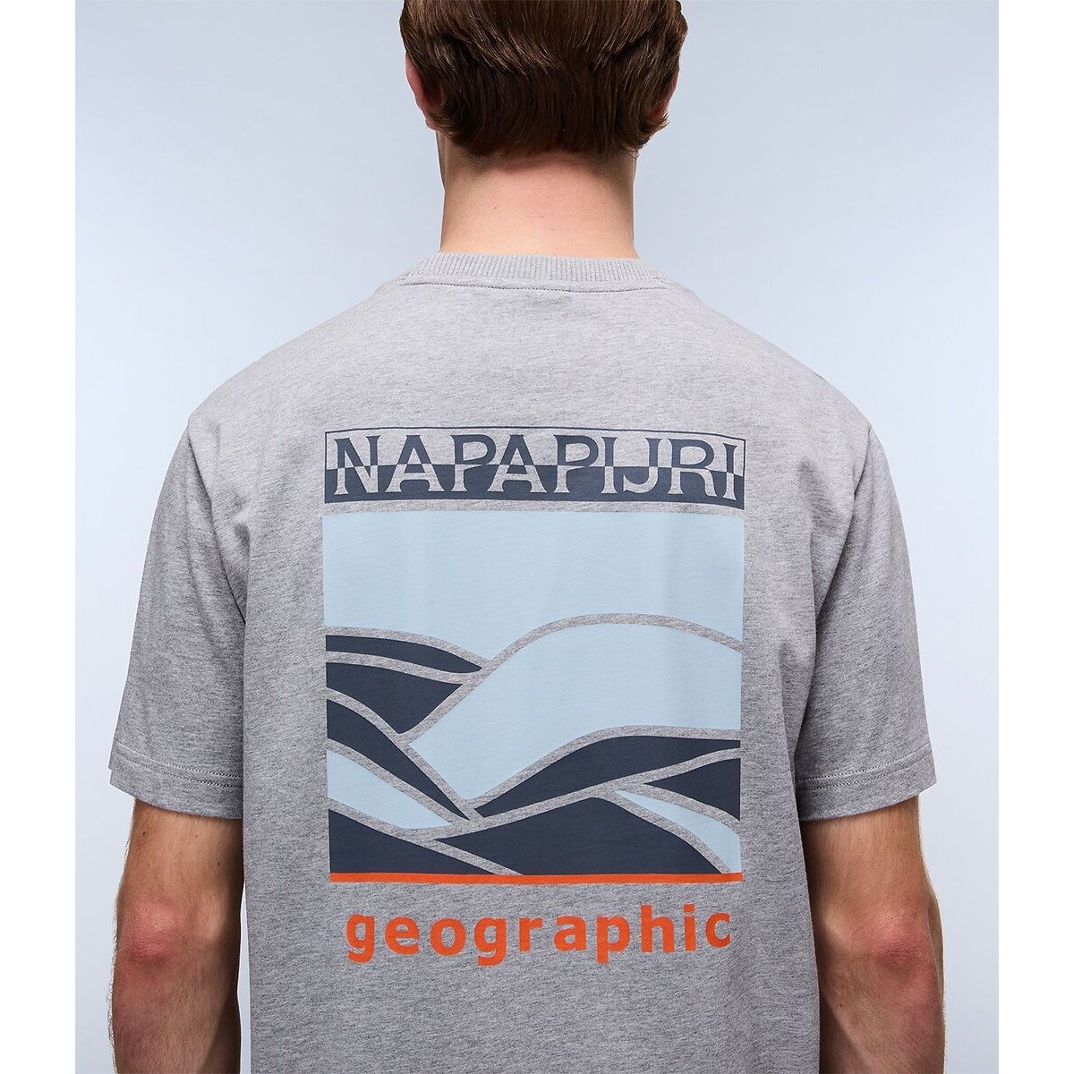 T-shirt manches courtes Sovana gris chiné, NAPAPIJRI