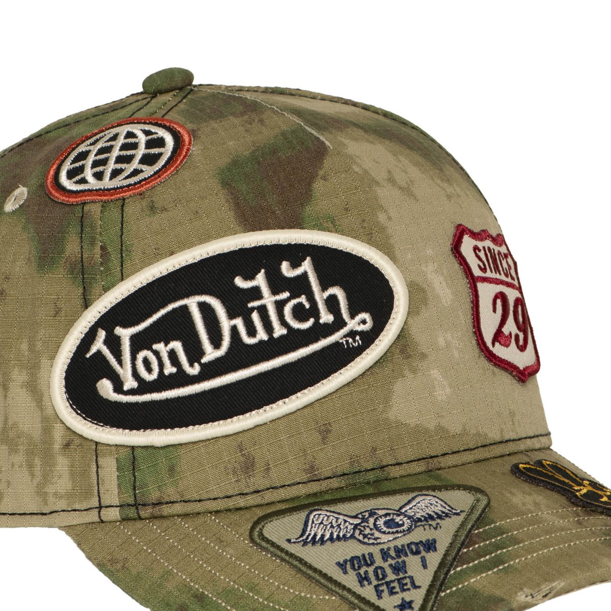 Casquette baseball KAMO vert/kaki/beige/noir, VON DUTCH
