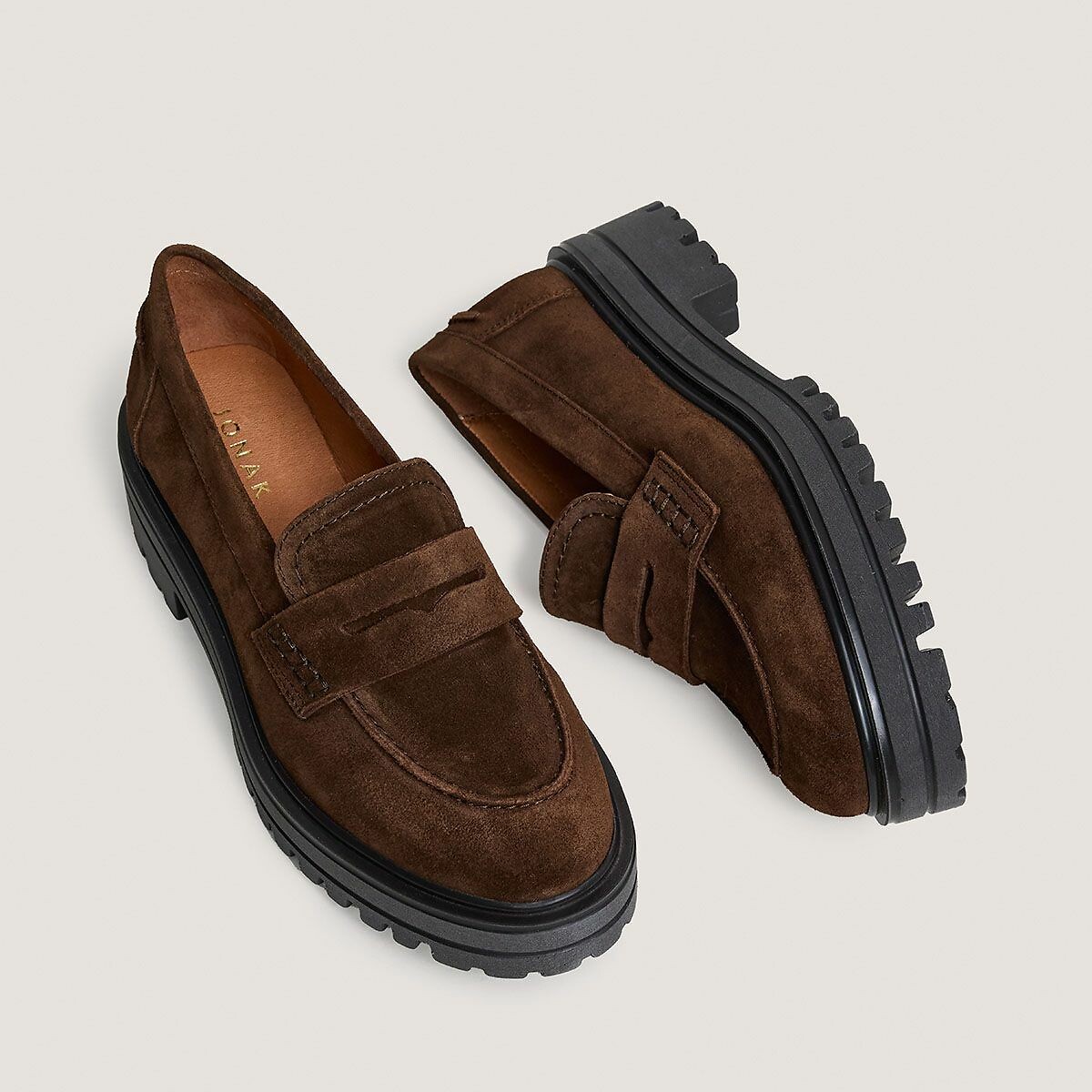Mocassin en cuir suède, Alfi marron, JONAK