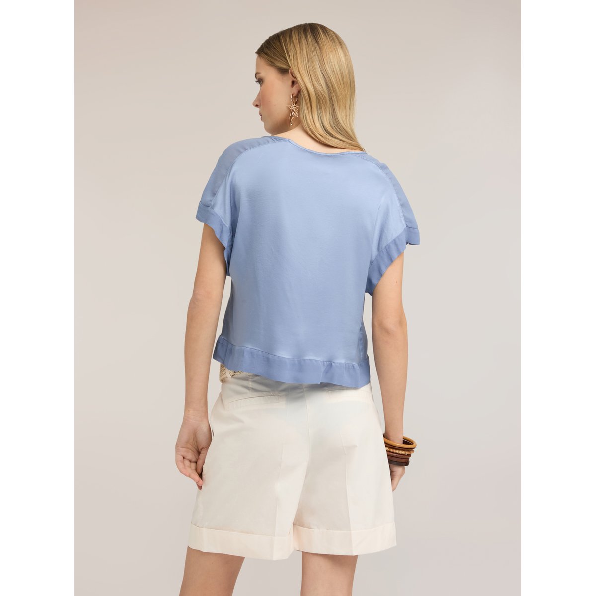 Blouse avec encolure bateau light - blue, MOTIVI