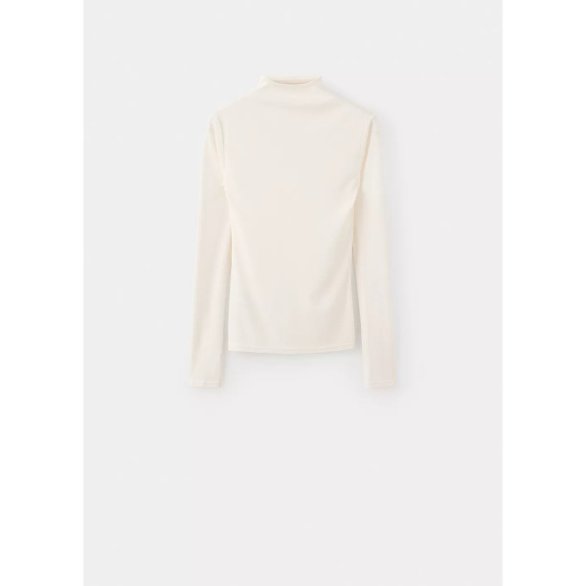 T-shirt cintré col montant écru, MANGO