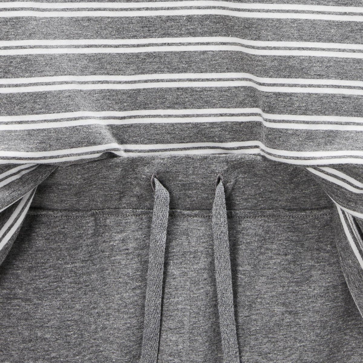 Ensemble de pyjama long en jersey en coton gris moyen, MONOPRIX
