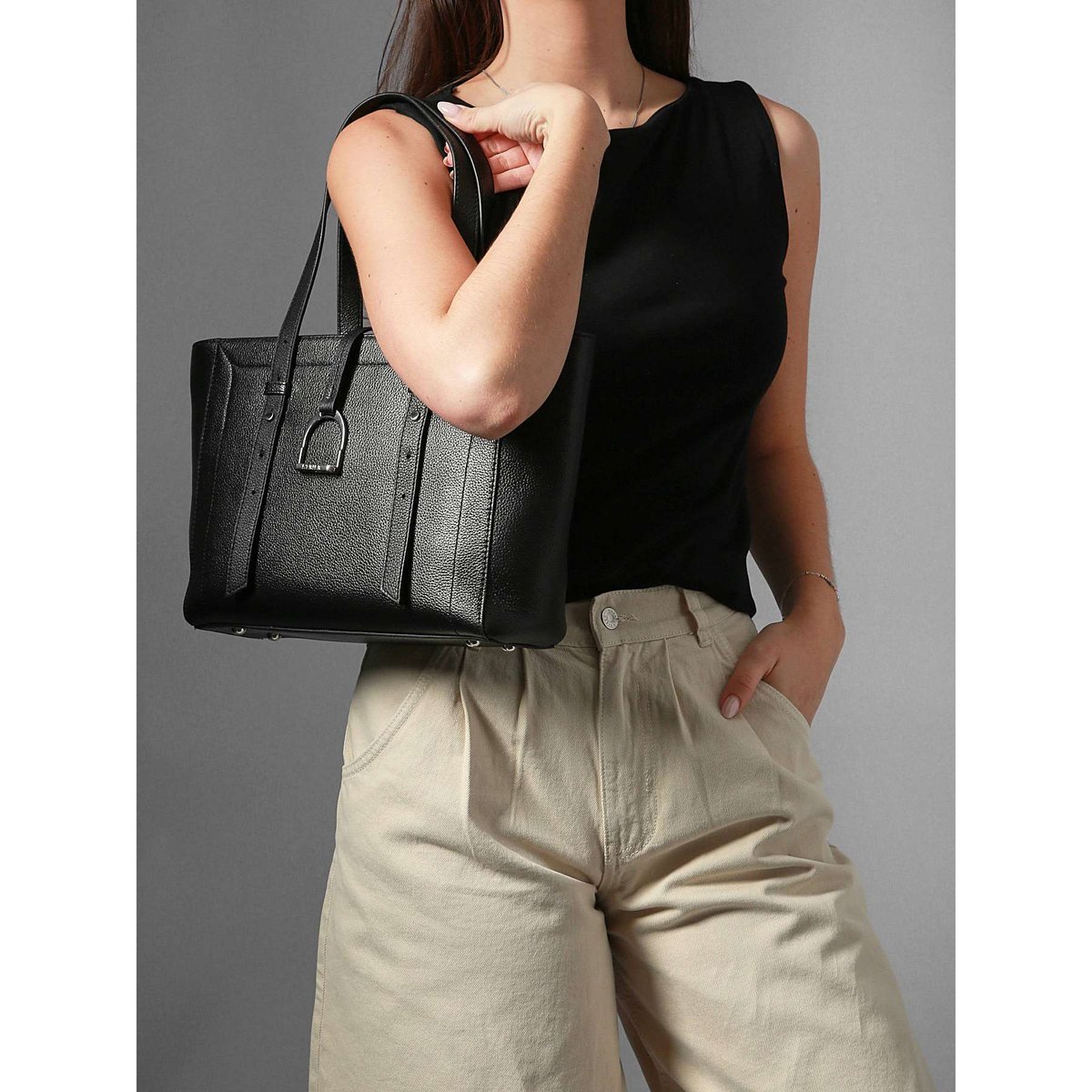 sac porté épaule Altesse cuir noir, ETRIER