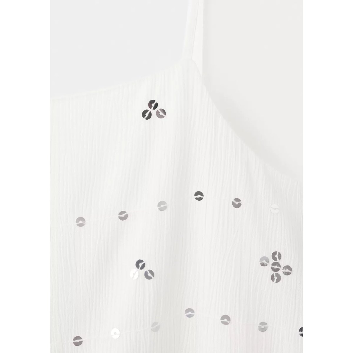 Top sequins fines bretelles blanc cassé, MANGO TEEN