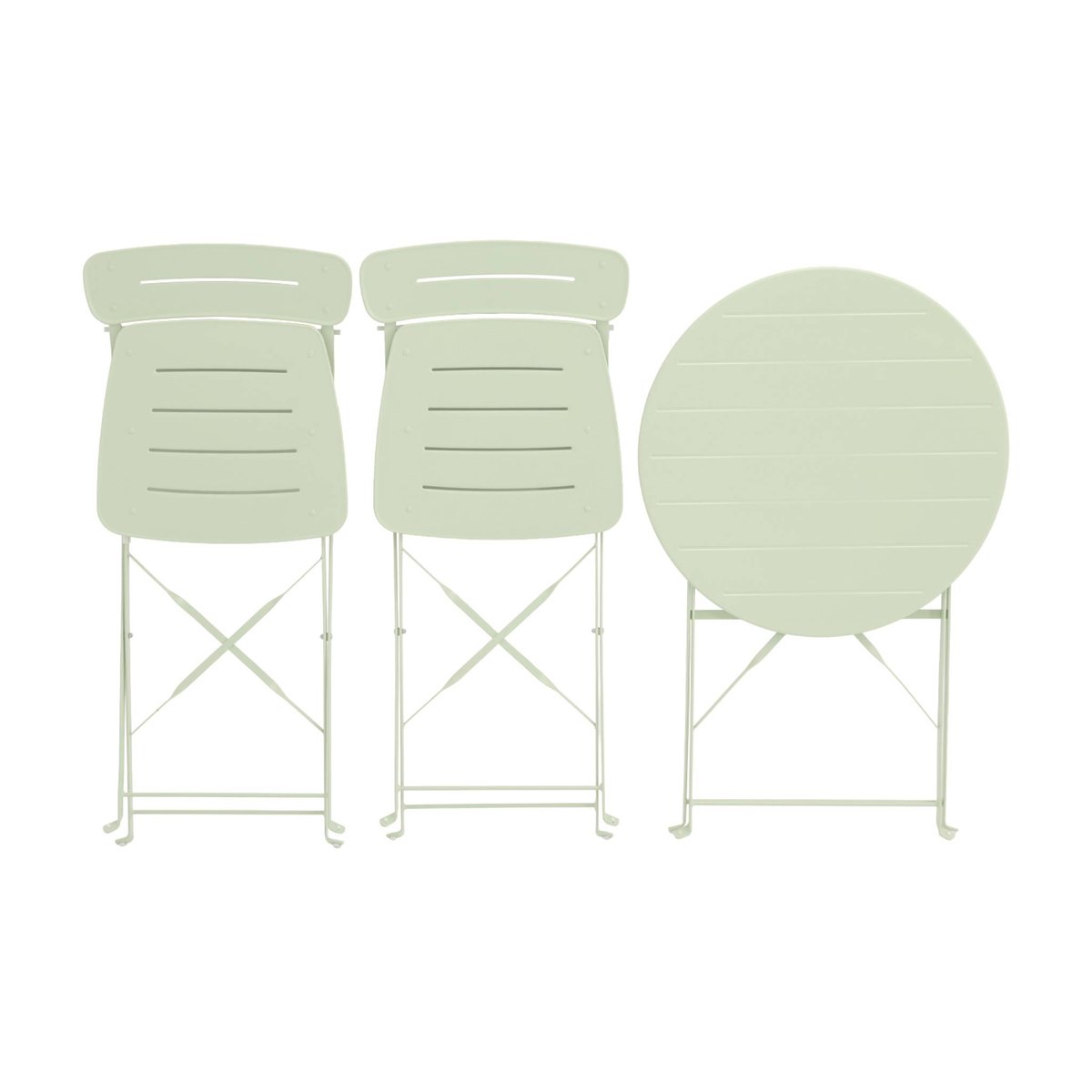 Table de jardin bistrot pliante ronde acier + 2 assises BALCONEA rose, SWEEEK