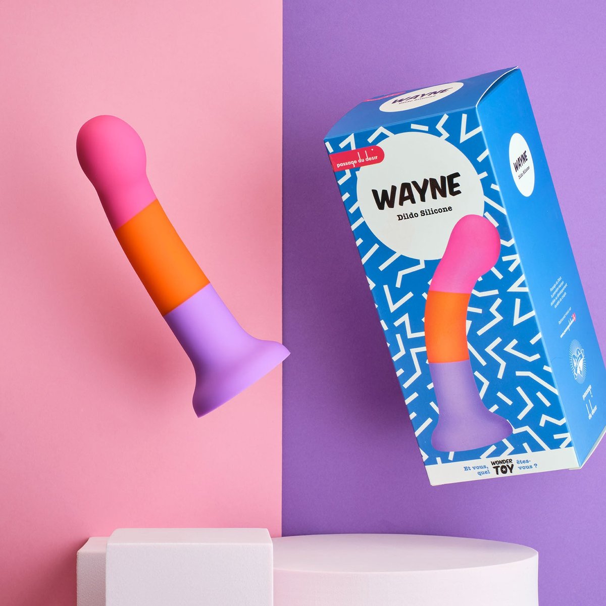 Vibromasseur non vibrant en silicone liquide Wayne multicouleur, FABULOUS TOYS