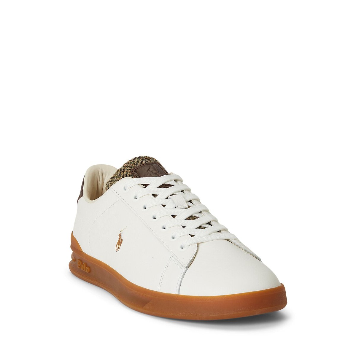 Baskets en cuir, HERITAGE COURT 3 blanc/marron, POLO RALPH LAUREN