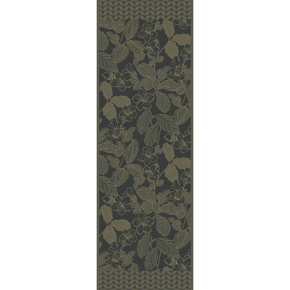 Chemin de table Sulawesi vert canopée, LE JACQUARD FRANCAIS