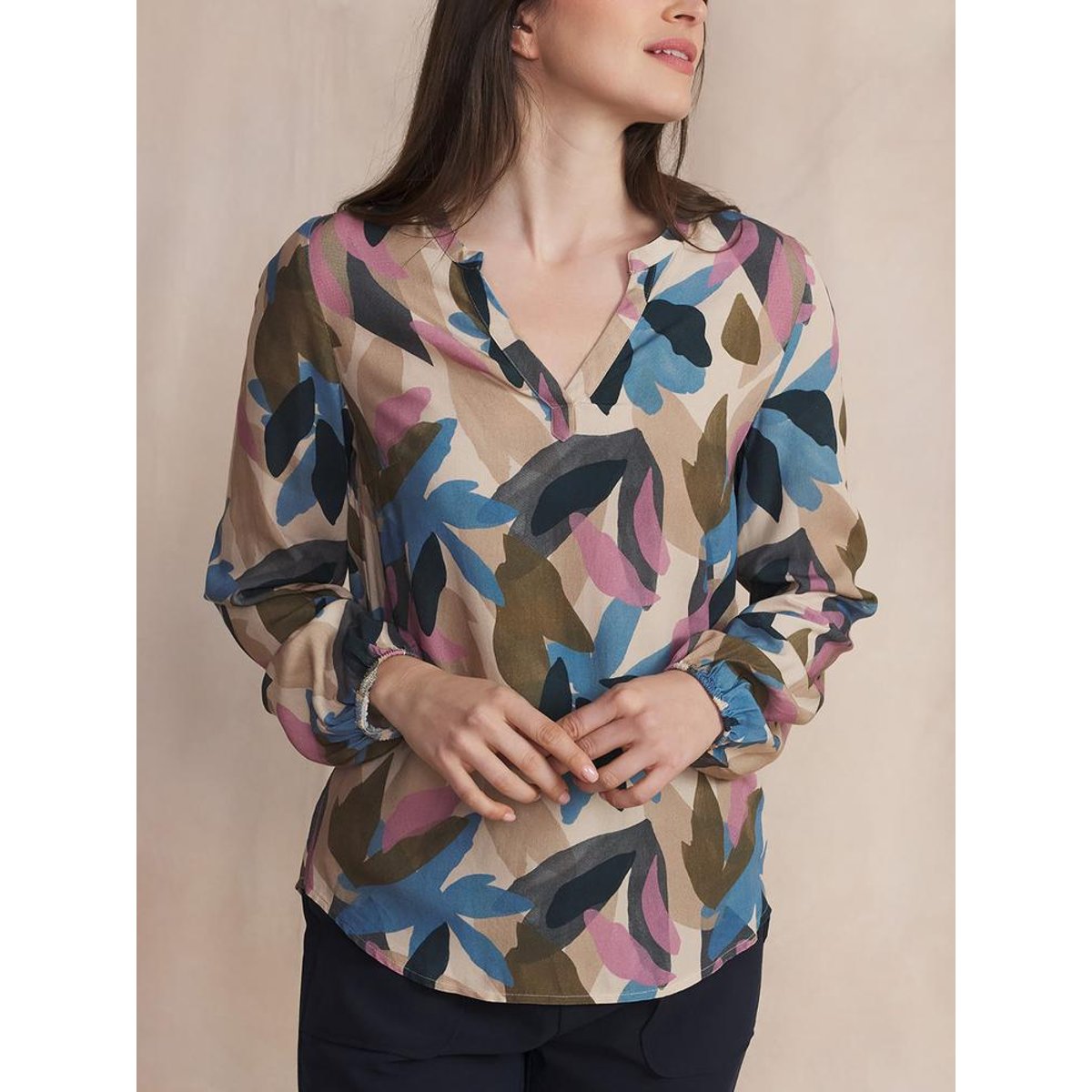 Blouse col v MONTYMIS craie, TBS
