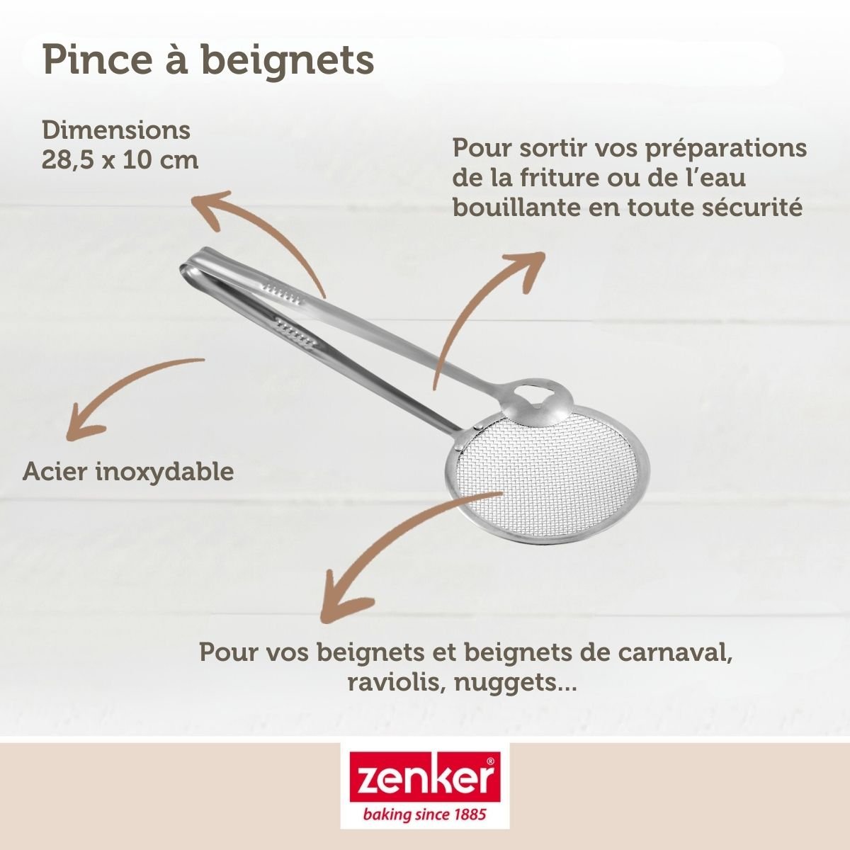 Service à bain marie et pince à friture beignets SMART PASTRY gris, ZENKER