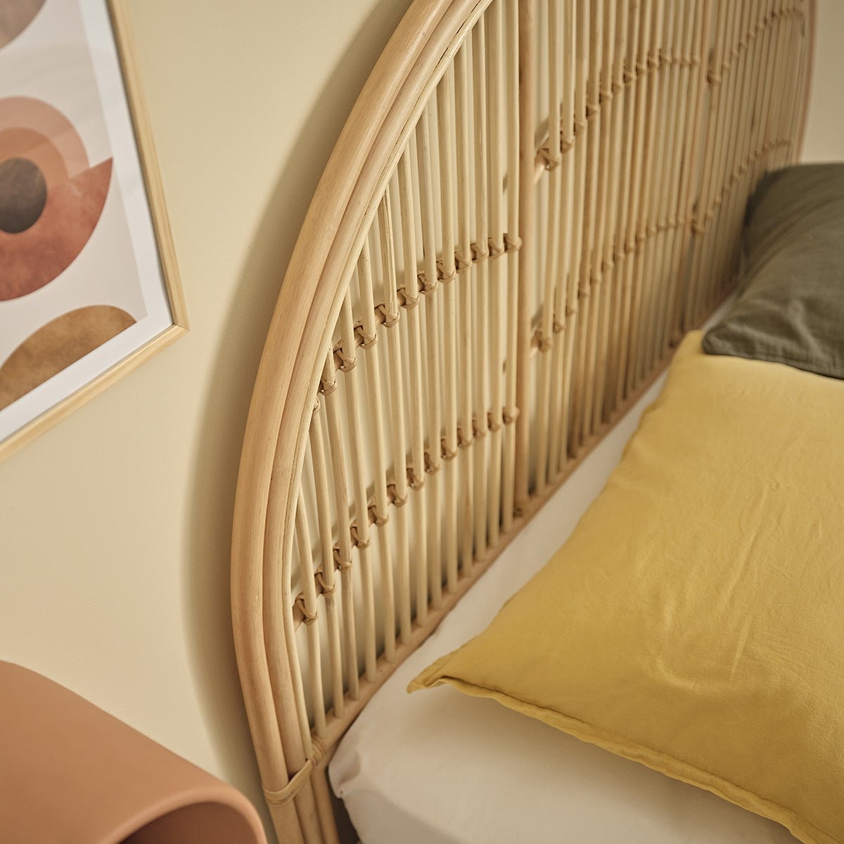 Tête de lit en rotin 140 cm BOHO naturel, BERAH GETAH
