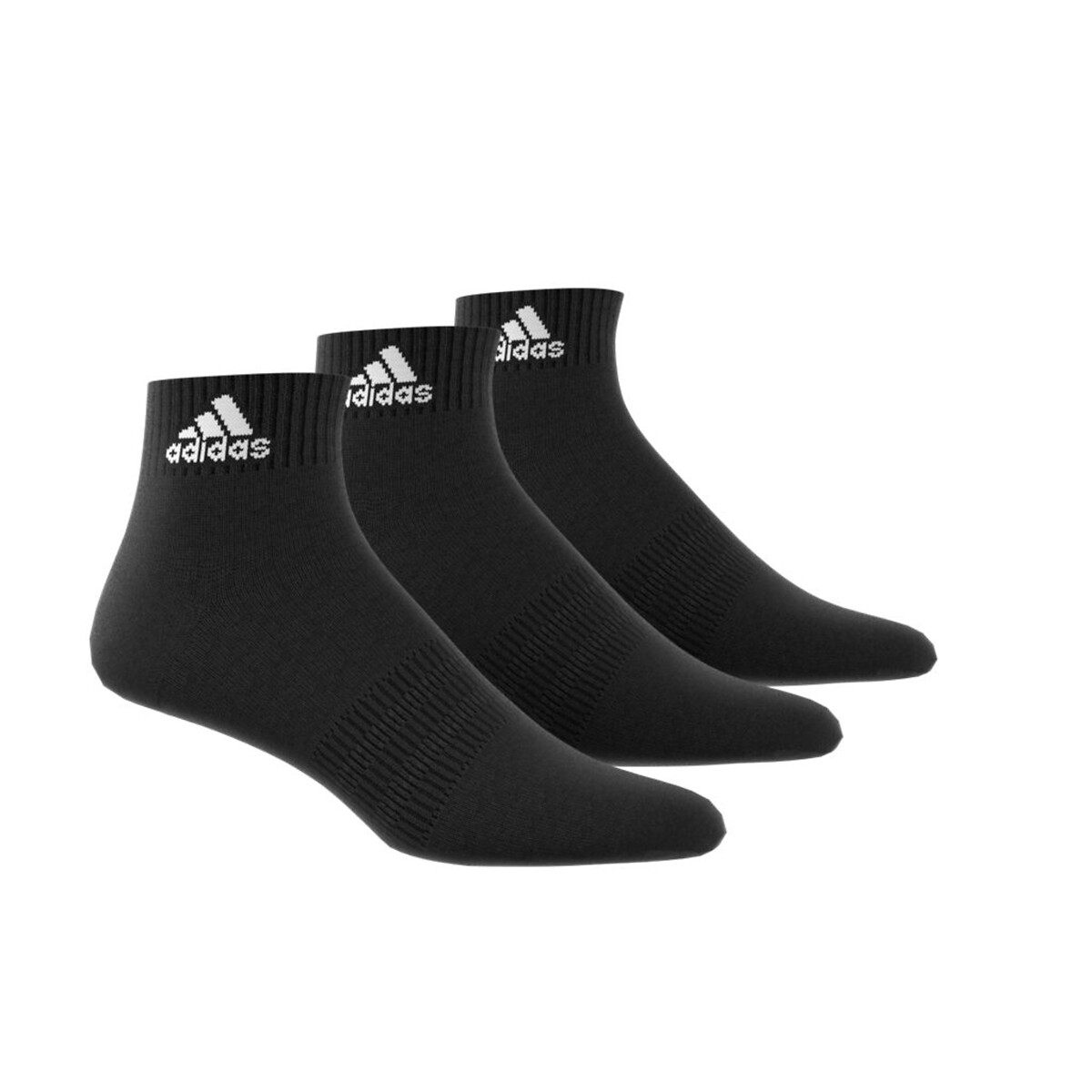 Lot de 3 paires socquettes matelassées Sportswear noir + noir + noir, adidas Performance