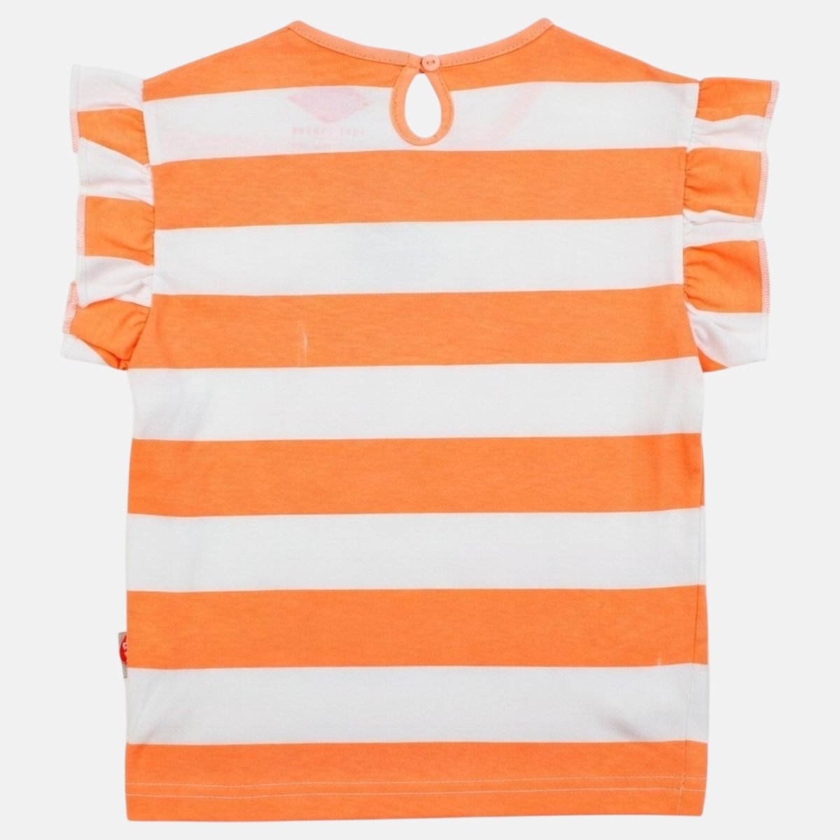 T-shirt rayé à manches volantées imprimé, col rond TRANSAT orange, LEE COOPER