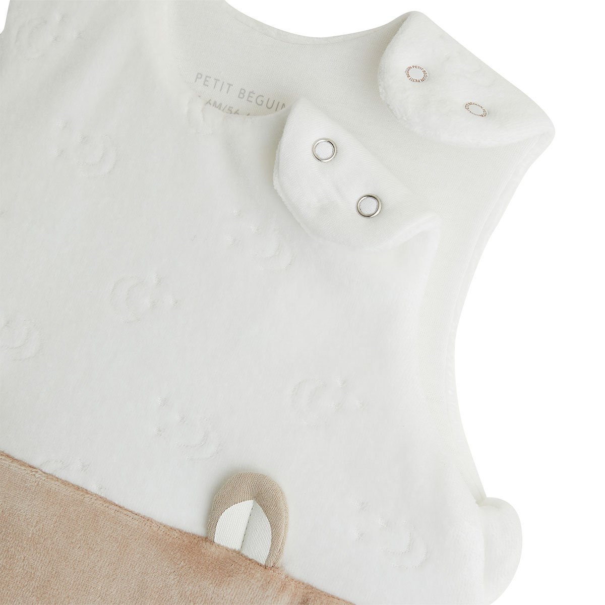 Gigoteuse d'hiver en velours Eliah ecru, PETIT BEGUIN
