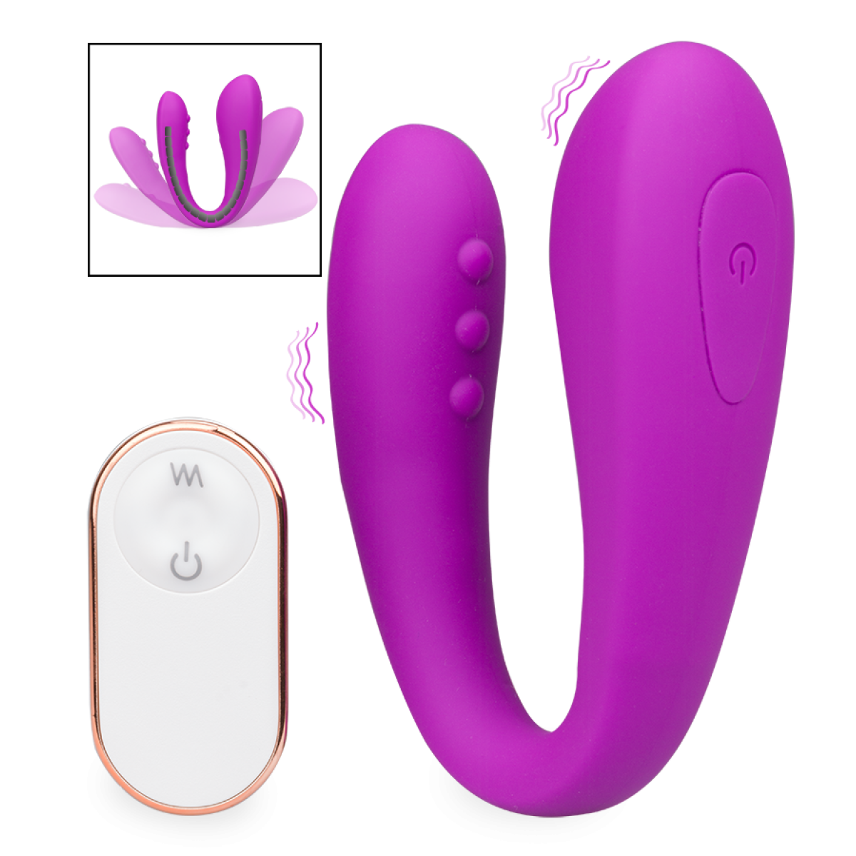Stimulateur clitoridien et point G articulé télécommandé Cheer violet, LOVE AND VIBES