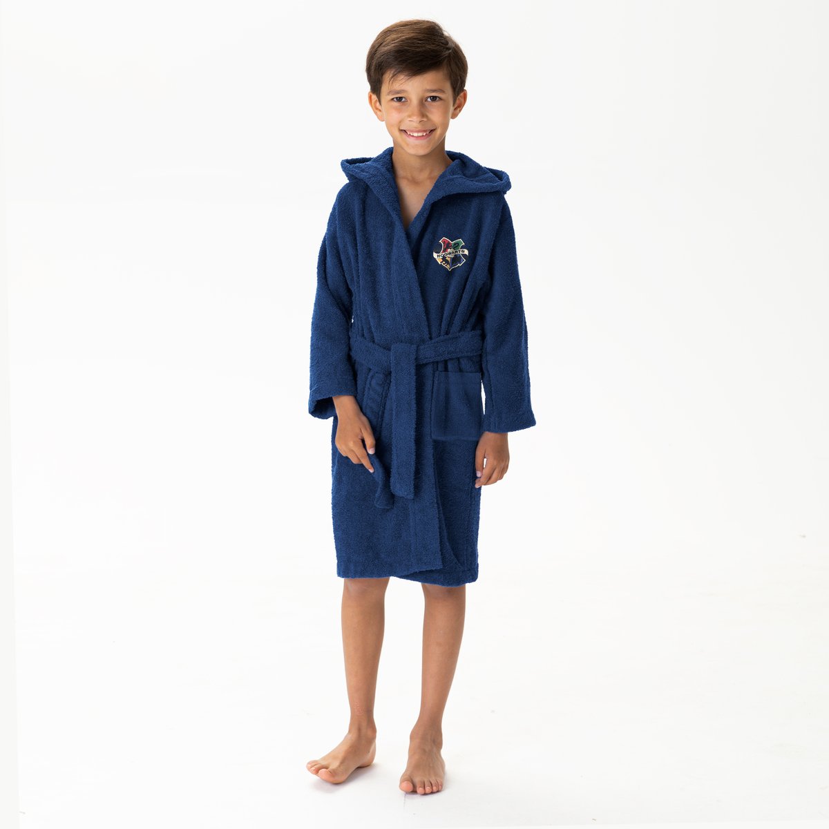 Peignoir enfant 100% coton, BLASON bleu foncé, HARRY POTTER