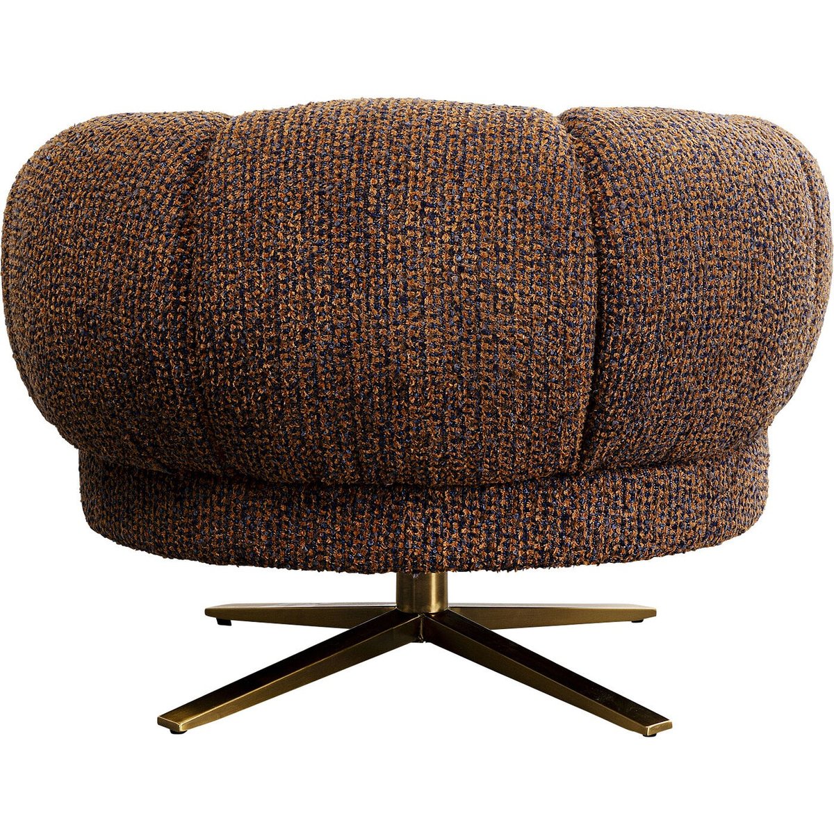 Fauteuil pivotant en polyester tressé, JANNO marron, KARE DESIGN