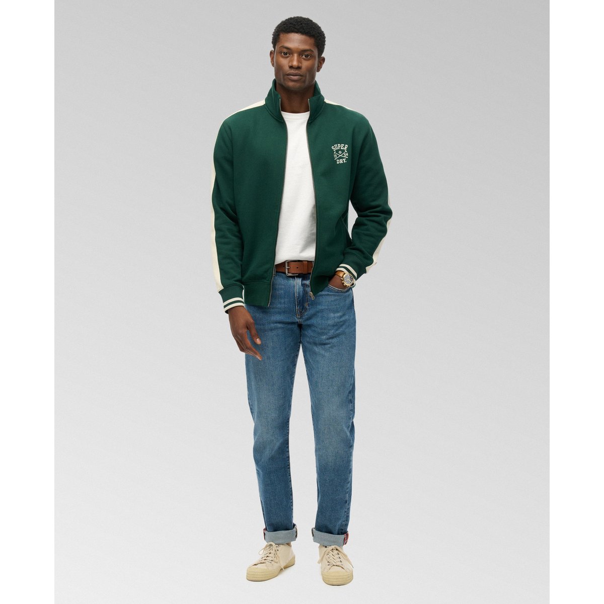 Veste de Survêtement Athletic Club vert émail, SUPERDRY