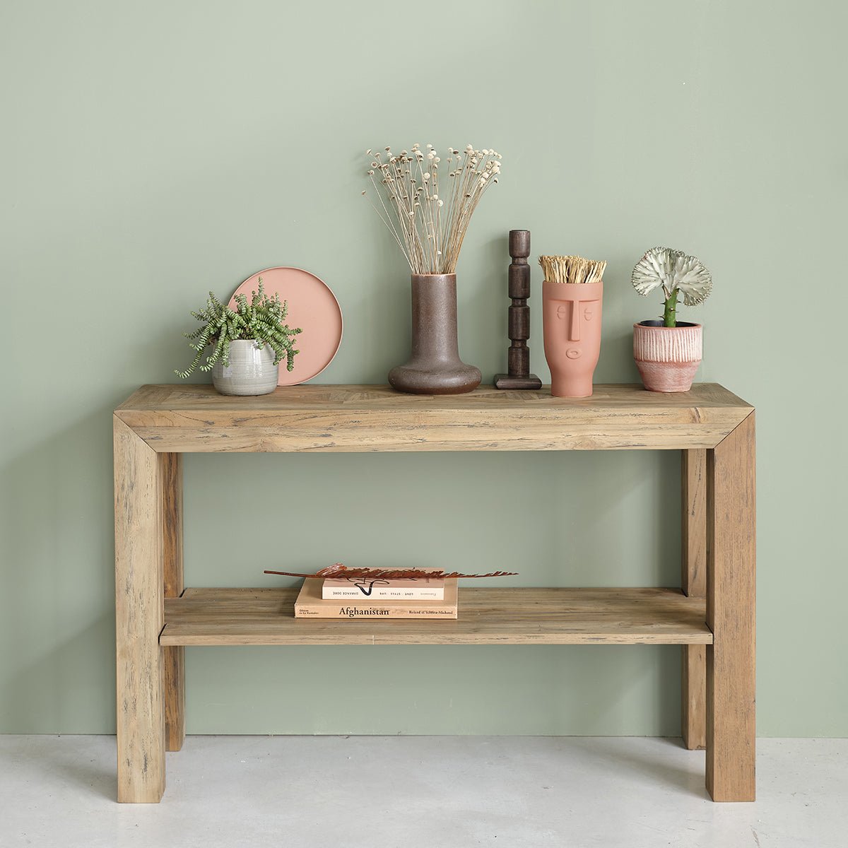 Console en bois de teck recyclé 120 cm CARGO naturel, BERAH GETAH