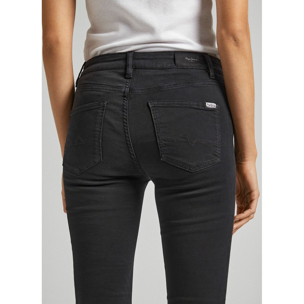 Tessa Cotton Trousers in Slim Fit black, PEPE JEANS