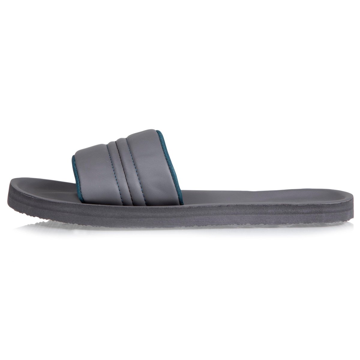 Mules claquettes très confortables, bandeau coloré gris, ISOTONER