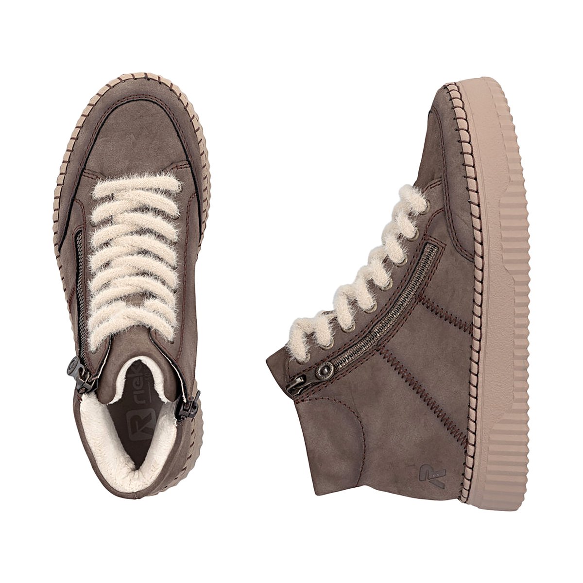 Basket Montante à Lacets Newa marron, RIEKER