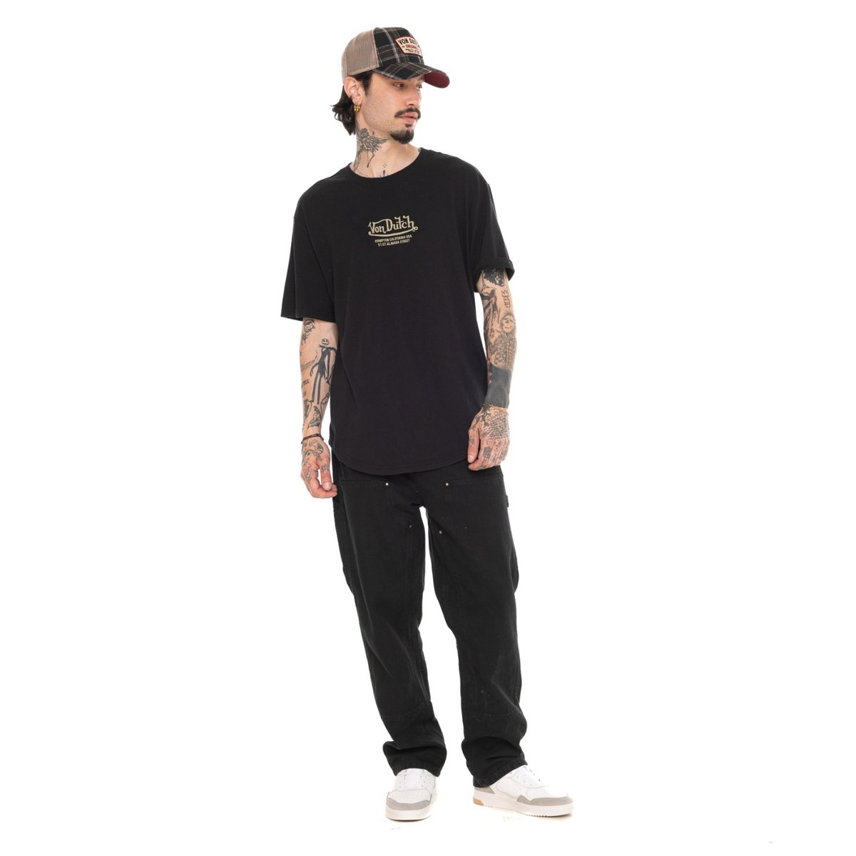 Tee shirt coton JACOB noir/vert/beige, VON DUTCH