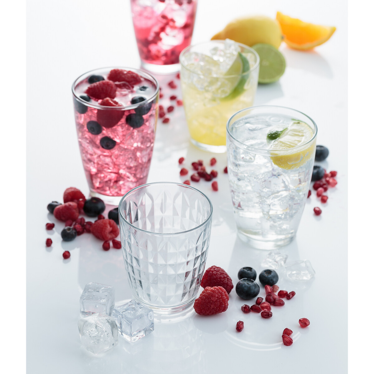Set of 4 Essentials Jewel Hiball Glasses glass, RAVENHEAD