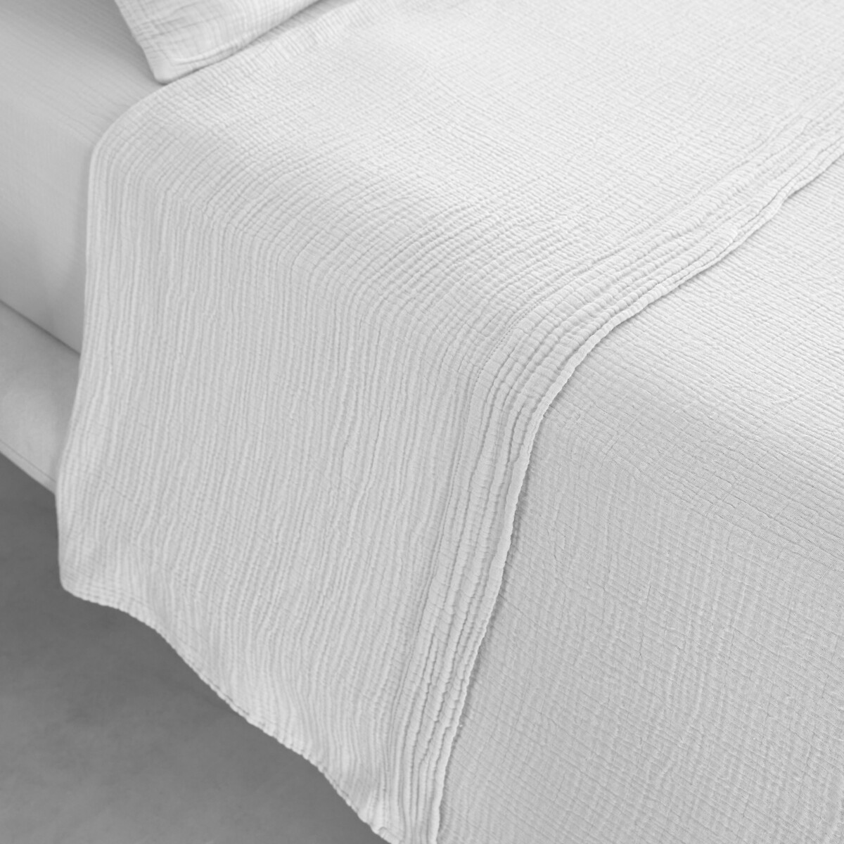 Drap plat en gaze de coton biologique, Yafa blanc, AM.PM