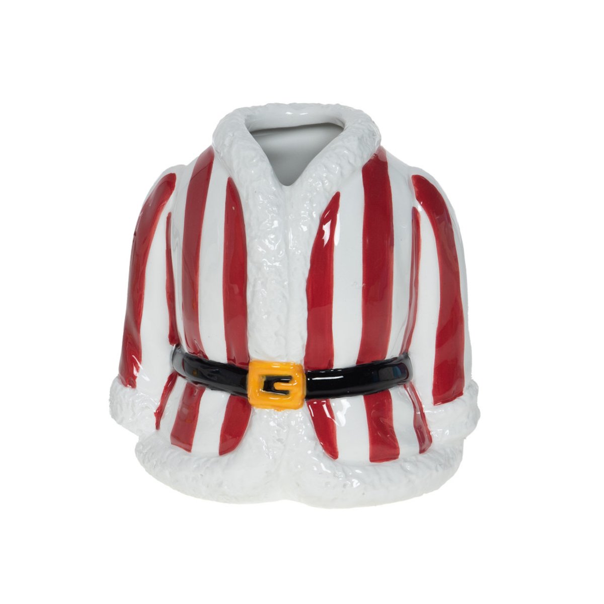 Mini vase veste de Noël H14   en céramique rouge, AMADEUS