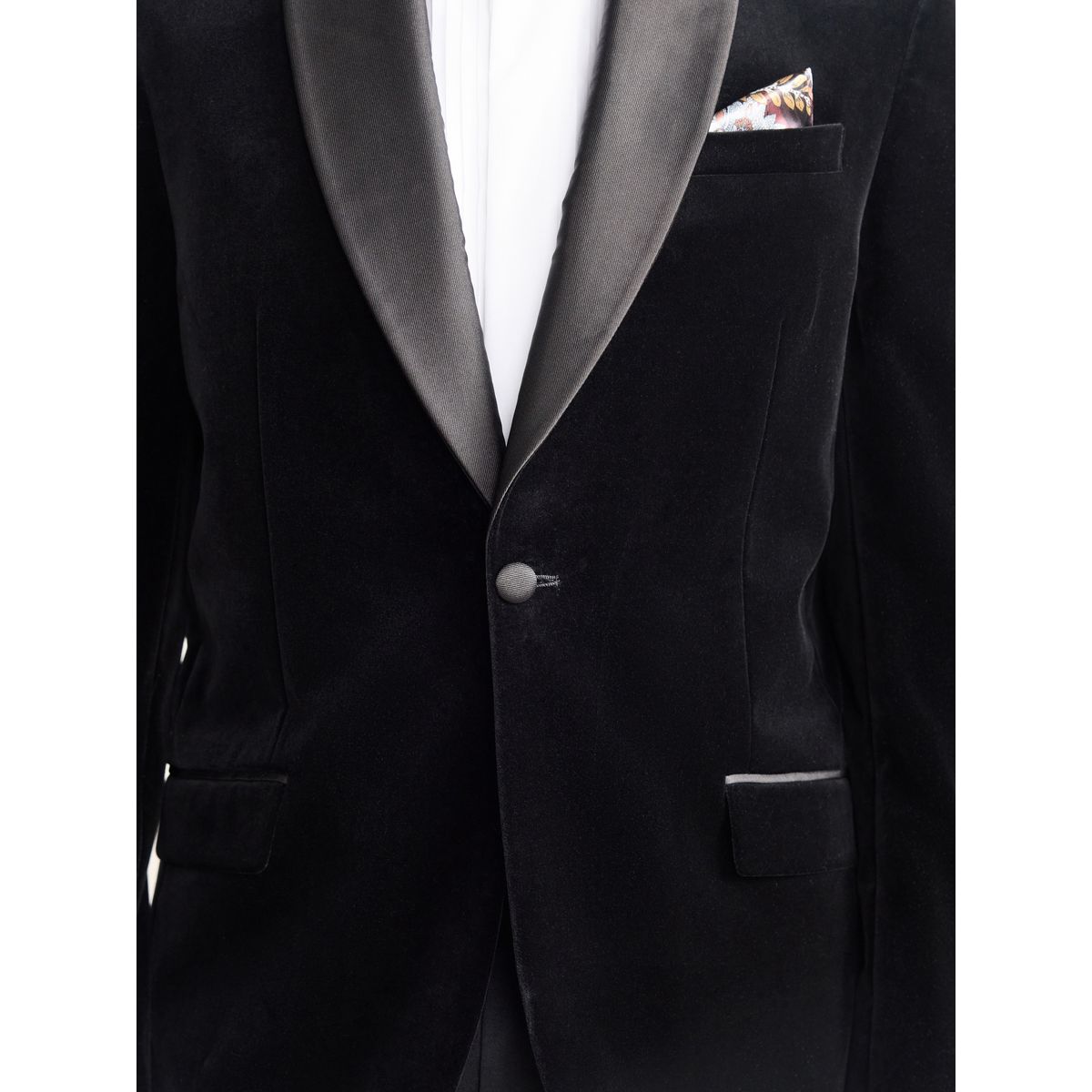 Blazer en velours pontoglio à col châle Signature noir, NEXT