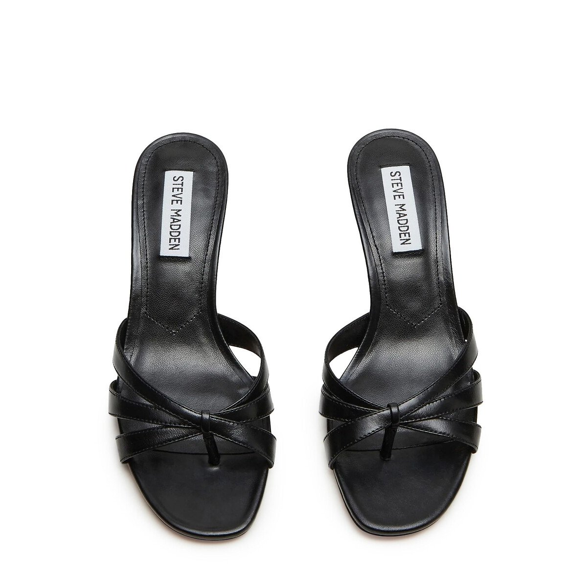 Mules entre-doigts en cuir Cary noir, STEVE MADDEN