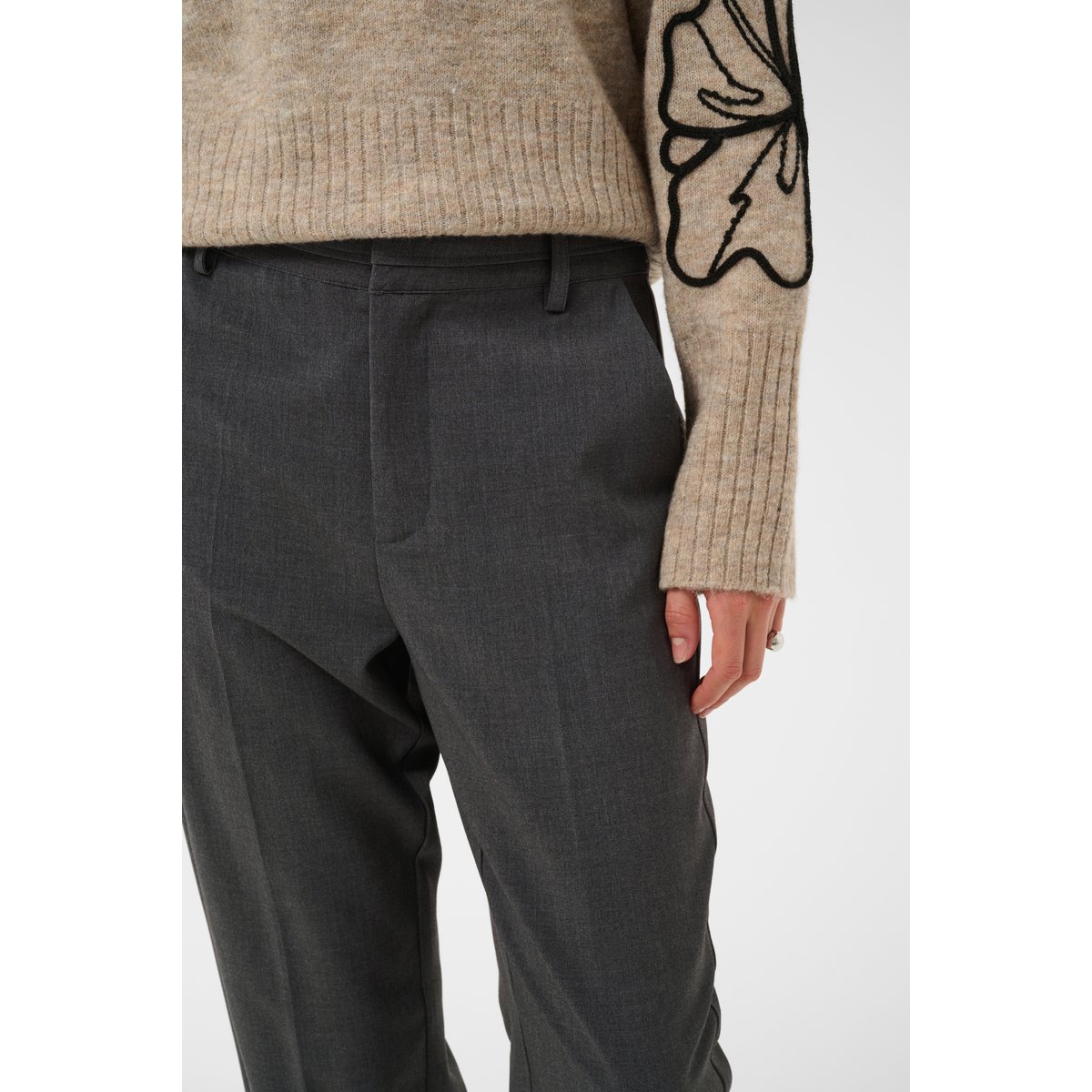 Pantalon de costume gris dark grey melange, KAFFE
