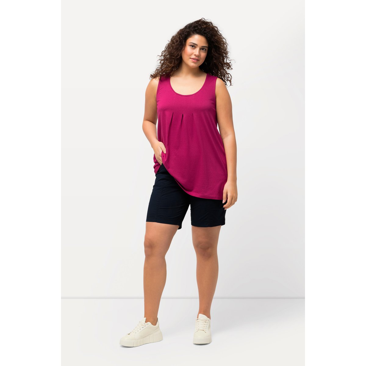 Bermuda cargo 4 poches. Taille confortable marine, ULLA POPKEN