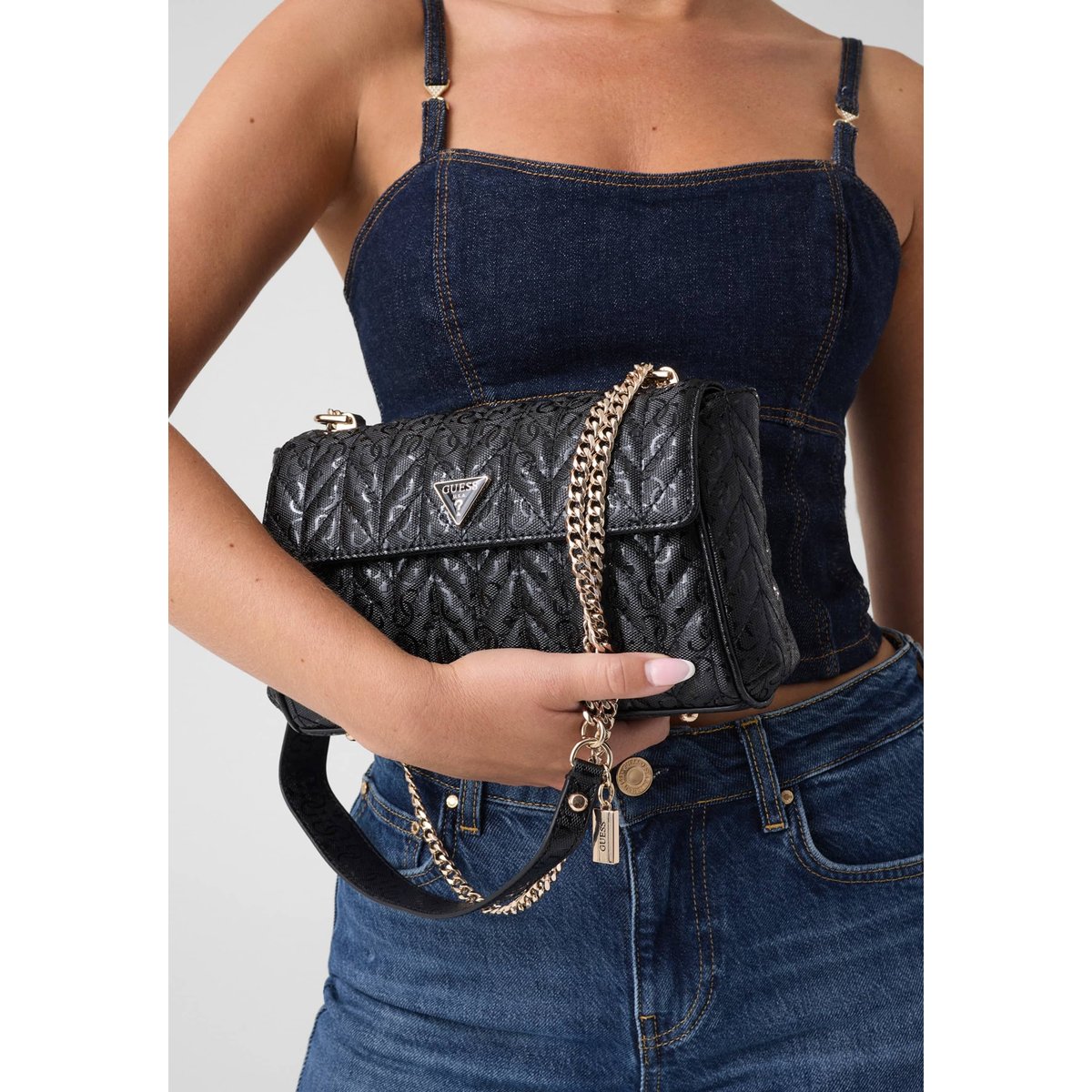 Sac Stacey Crossbody noir, GUESS