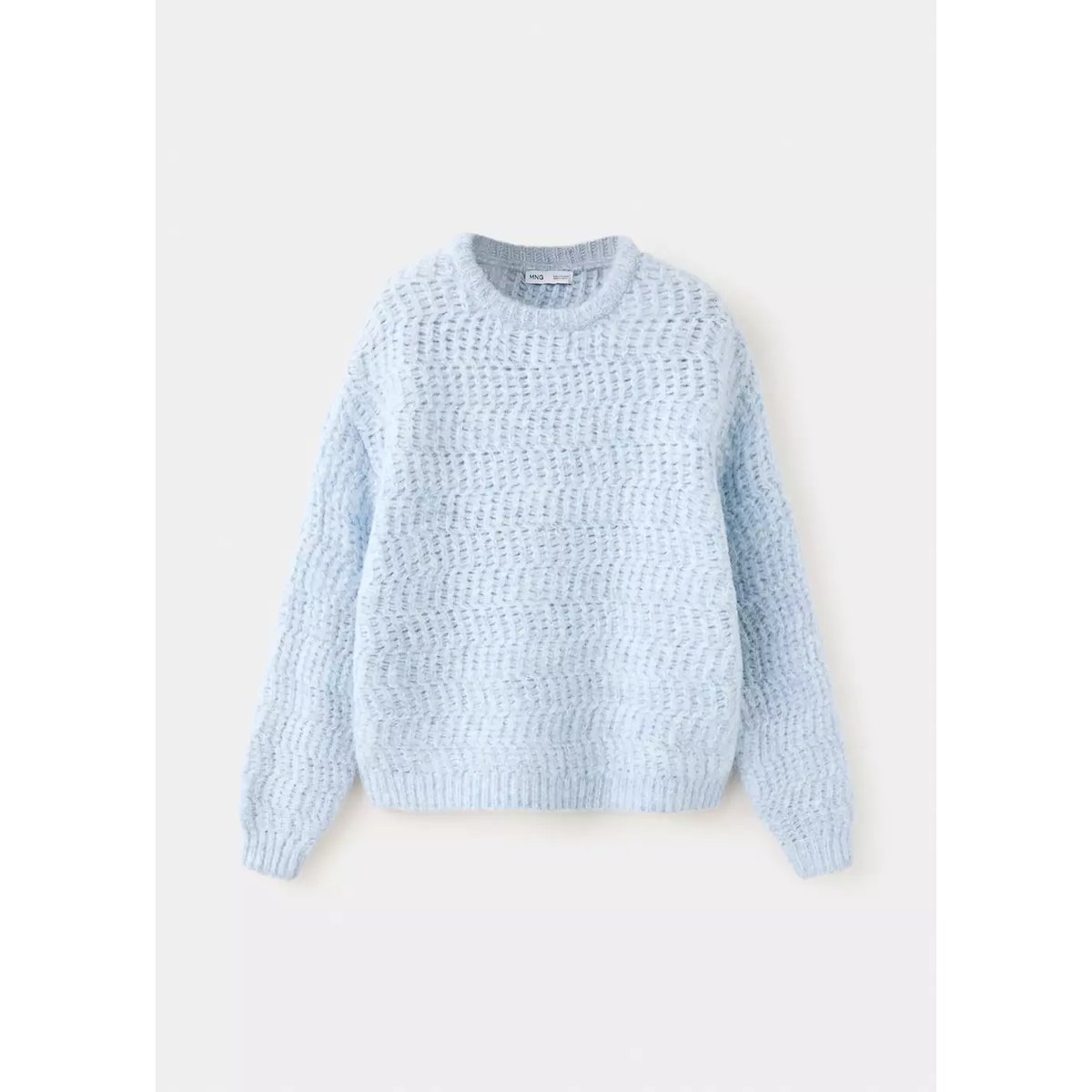 Pull-over maille tressée bleu ciel, MANGO KIDS