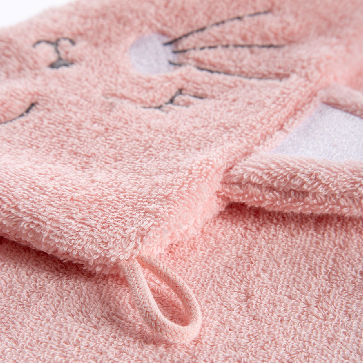Poncho pur coton PETIT CHAT rose, GARNIER THIEBAUT