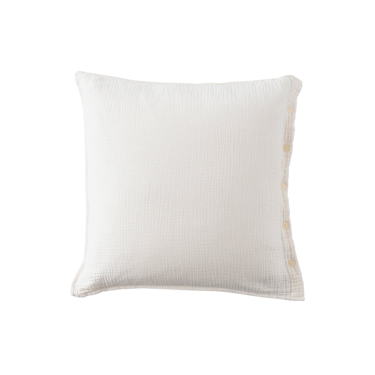 Taie d'oreiller carrée gaze de coton INFINI II imprimé, CARRE BLANC