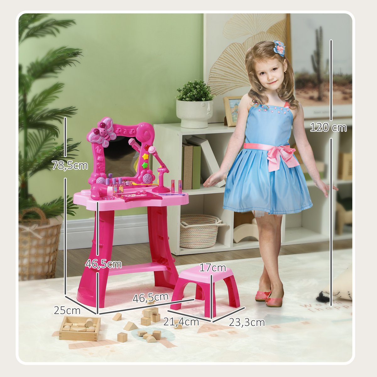 Ensemble de jeu « Coiffeuse pour enfants » rose, AIYAPLAY