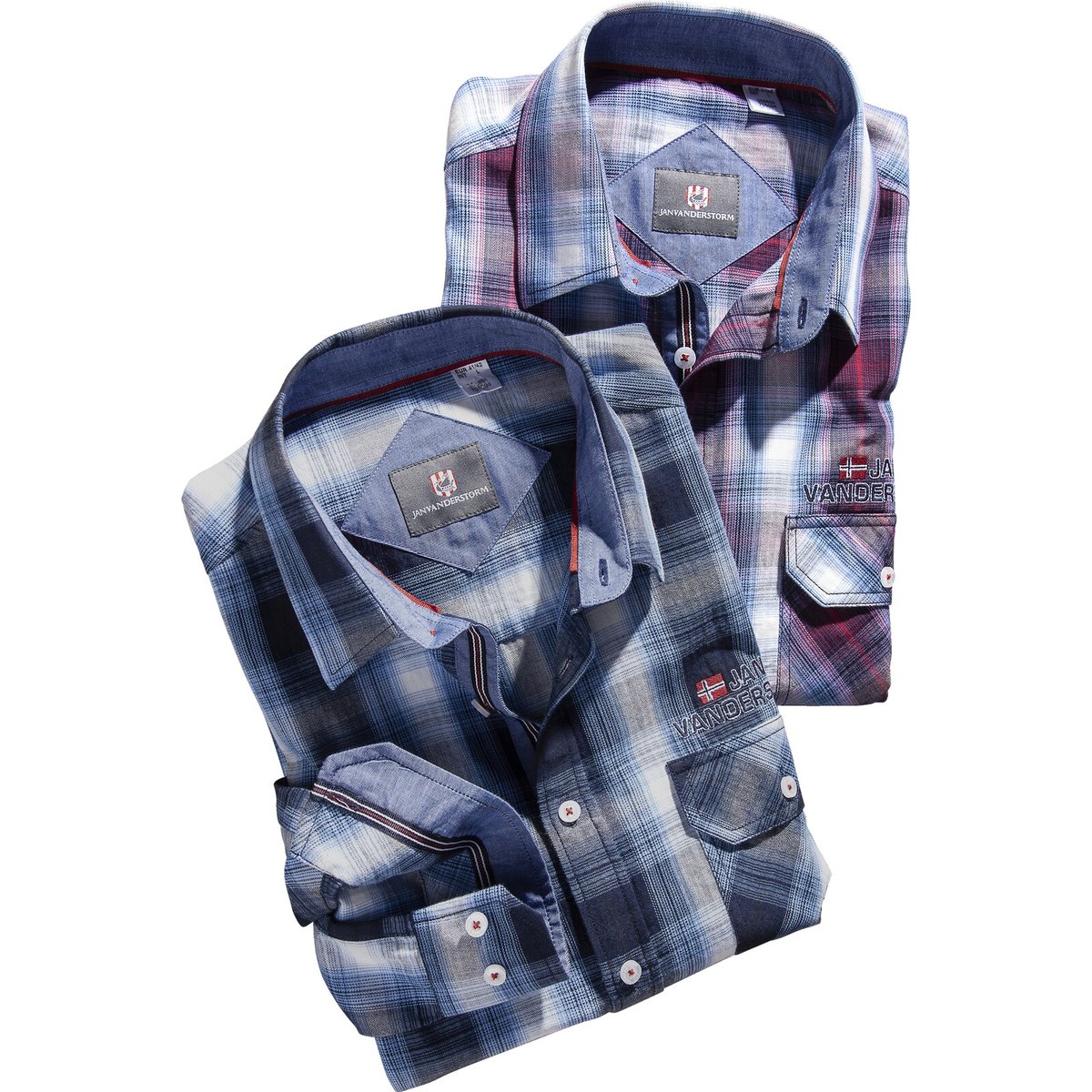 Chemise KAITAR bleu à carreaux, JAN VANDERSTORM