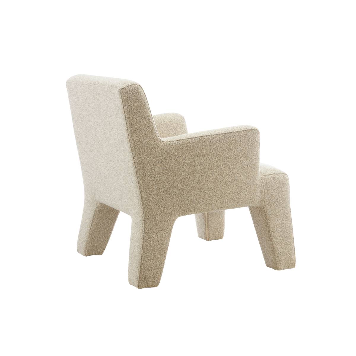 Fauteuil en tissu KARA blanc, MADE IN MEUBLES 