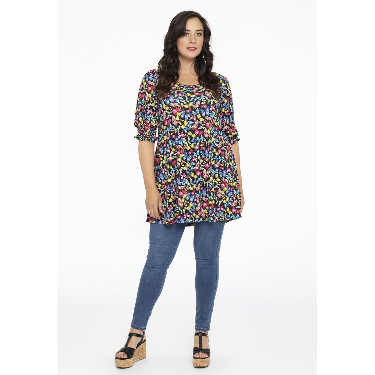 Jean avec une ceinture élastique bleu indigo, YOEK