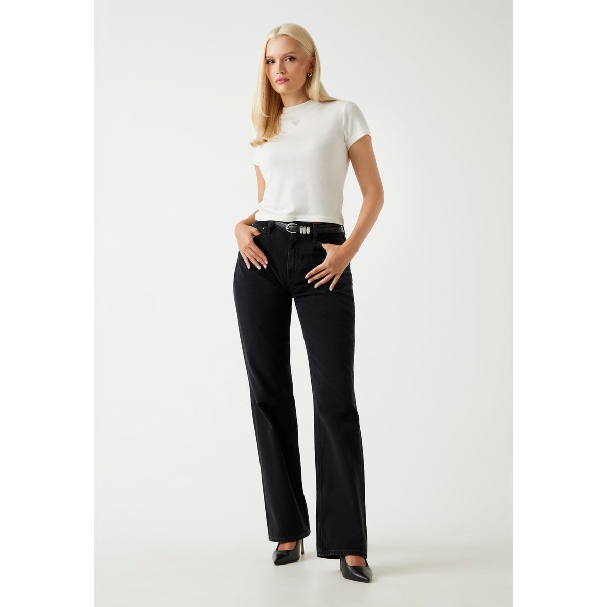 Top Col Montant. blanc, GUESS