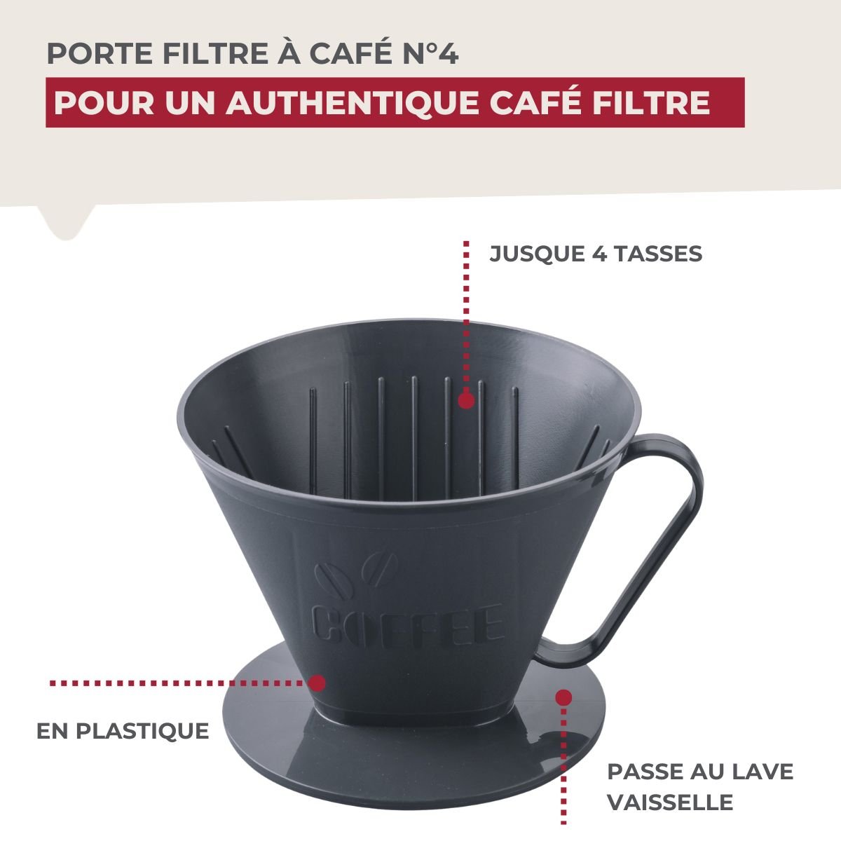 Porte filtre à café universel brun, FACKELMANN