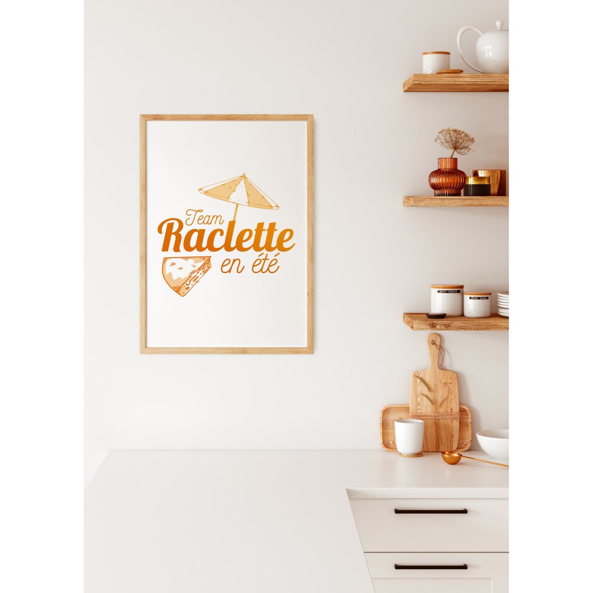 Affiche Team raclette en été blanc, L'AFFICHERIE