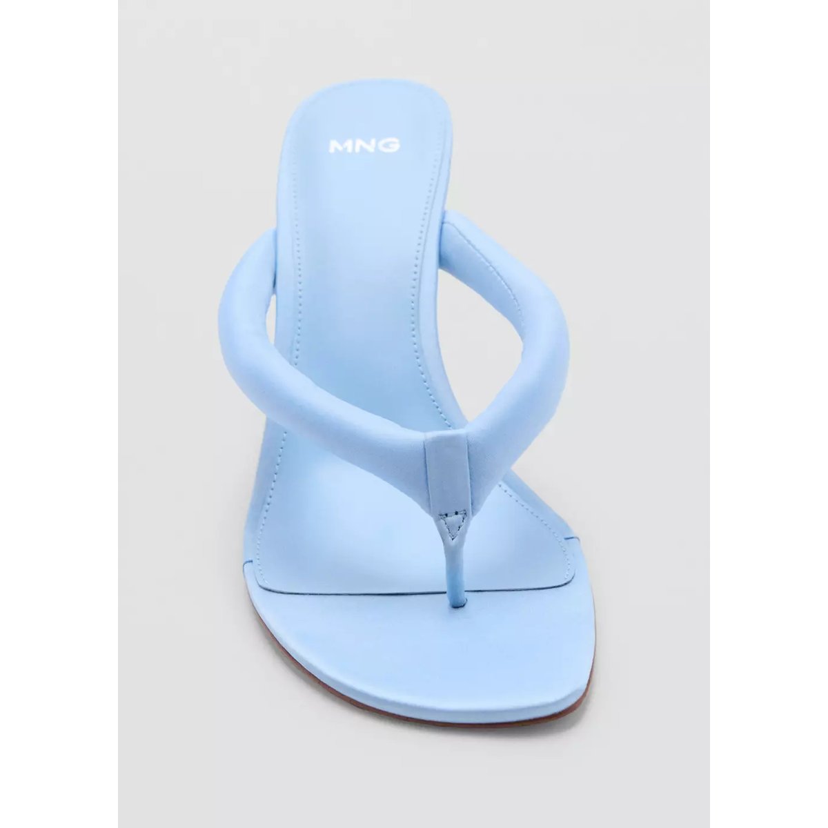 Sandales à talon aiguille à brides matelassées bleu, MANGO