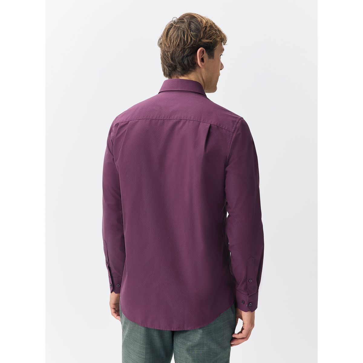 Chemise facile d’entretien à détails texturés rouge bordeaux, NEXT