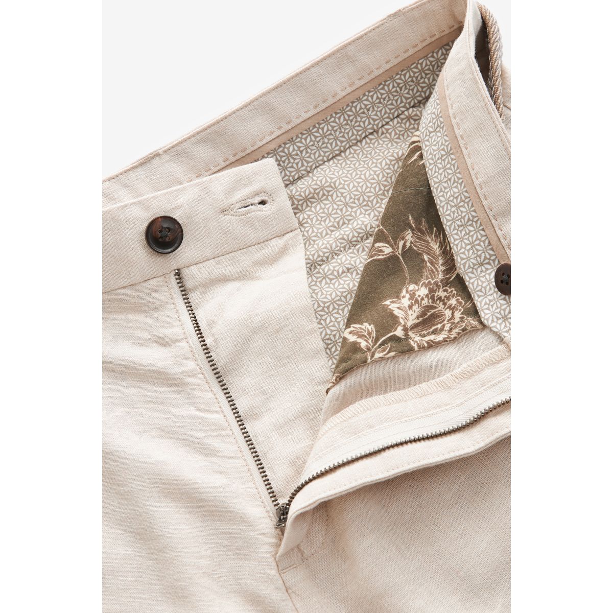 Short chino ceinture fournie grège, NEXT