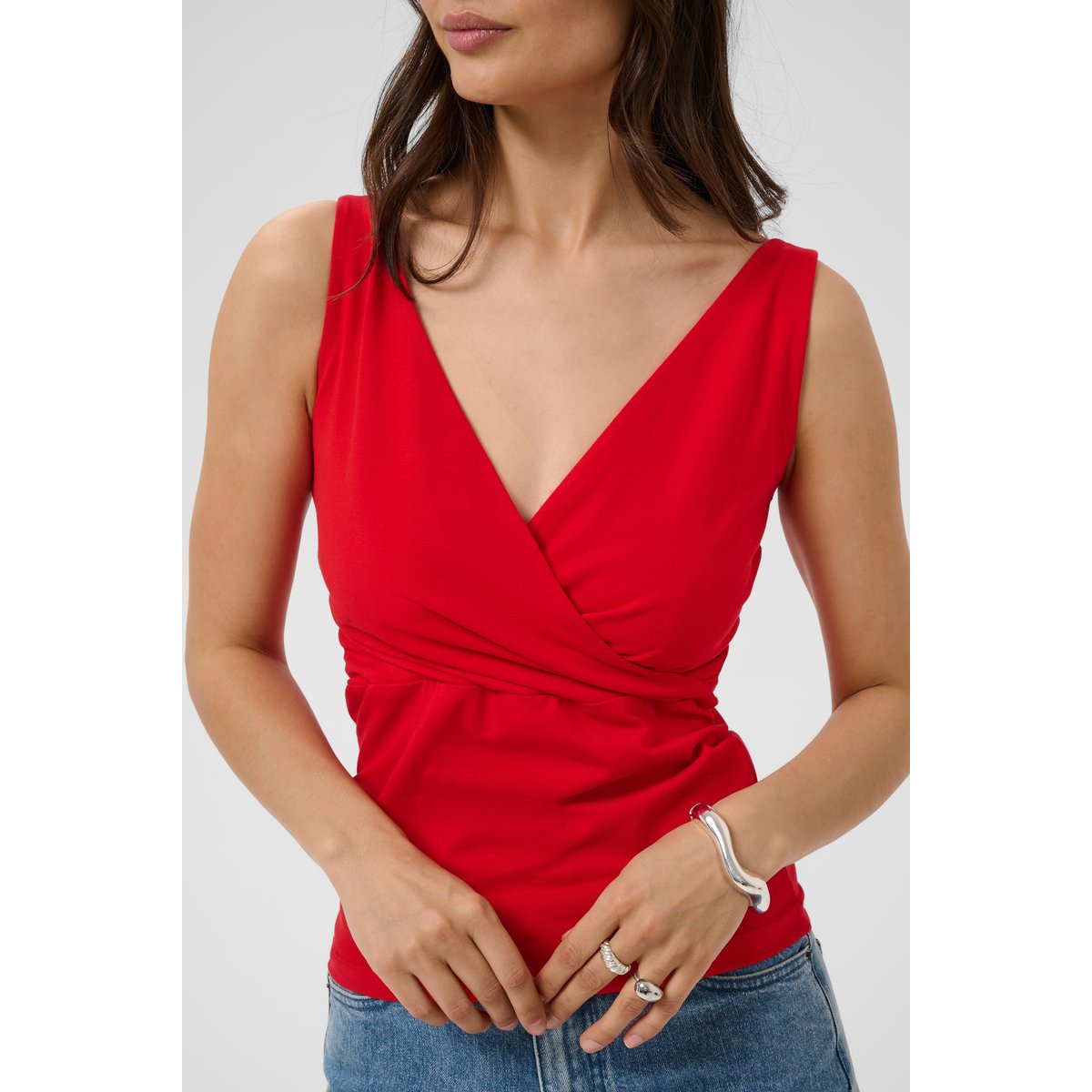 Blouse sans manches rouge goji berry, KAFFE
