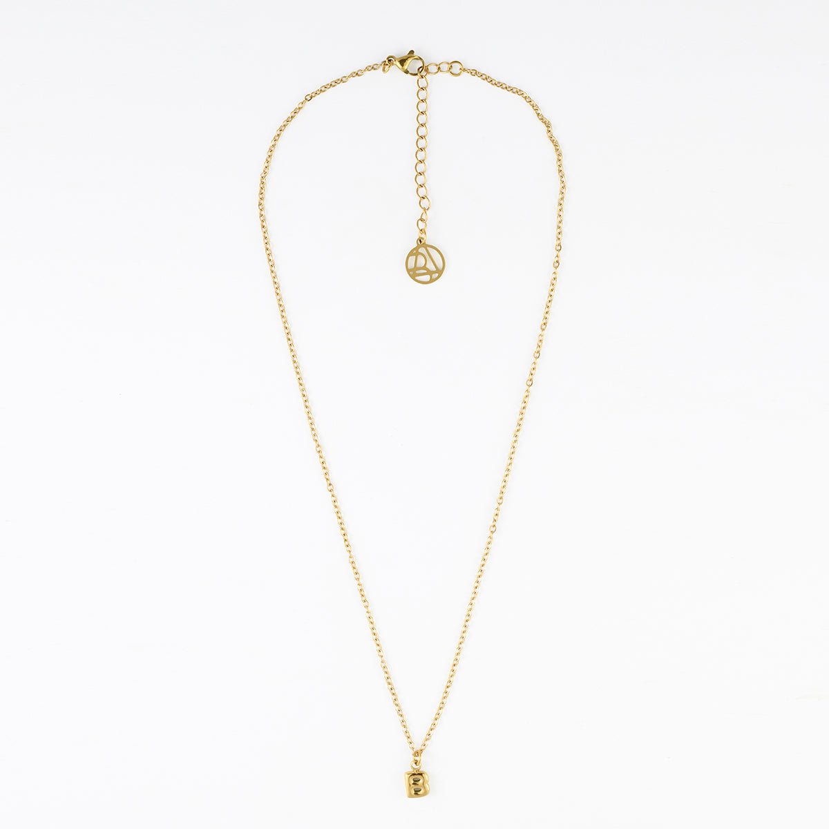 Collier à pendentif lettre B acier inoxydable doré, BALABOOSTE